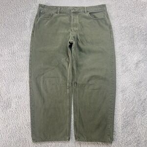 Madewell Jeans Womens 32 Oversized 38x26 Green Darted Barrel-Leg Lagenlook Denim